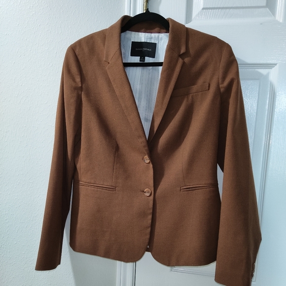 Banana Republic Women’s Sz 10 Brown Tailored Blazer Jacket Career Work Business - Picture 7 of 10